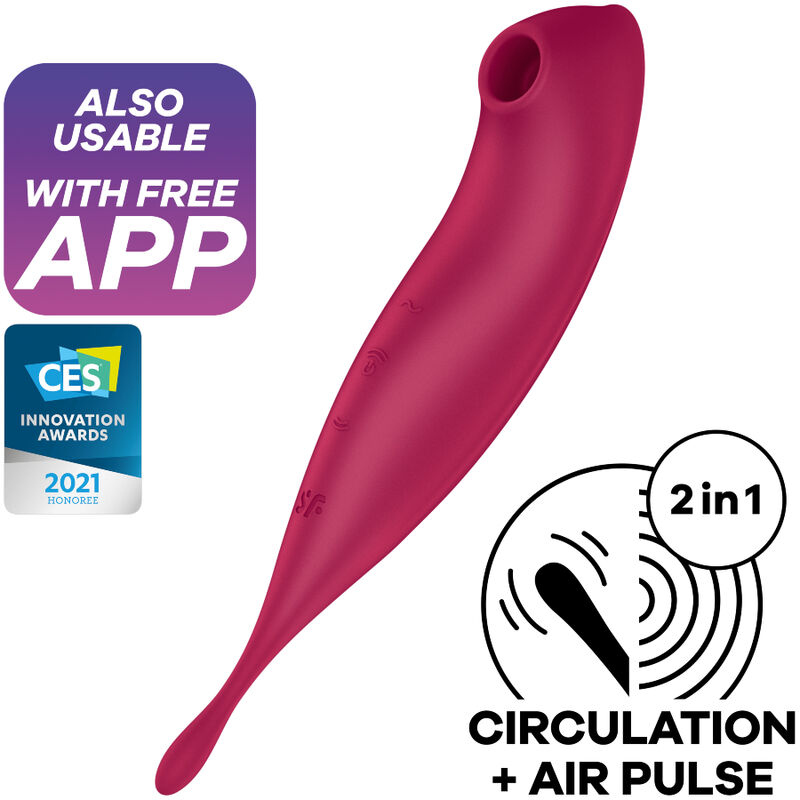 SATISFYER TWIRLING PRO+ ESTIMULADOR Y VIBRADOR APP - ROJO