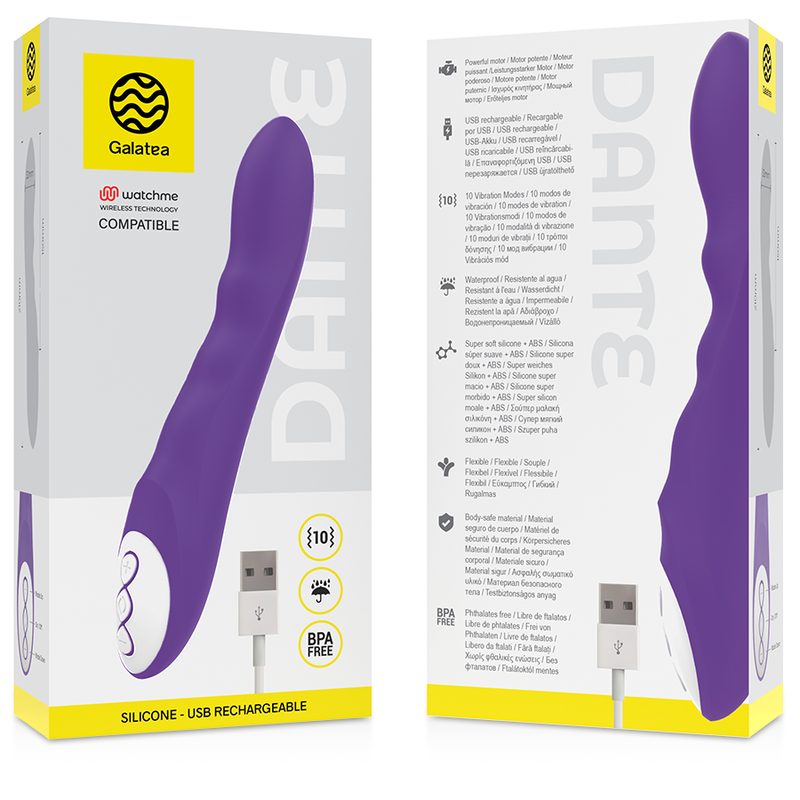 GALATEA DANTE VIBRADOR LILA COMPATIBLE CON WATCHME WIRELESS TECHNOLOGY